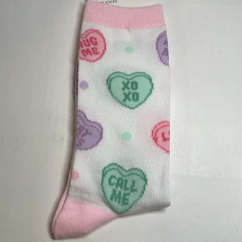 Happy Valentines Crew Socks - #281 / Any 3 Pair $15